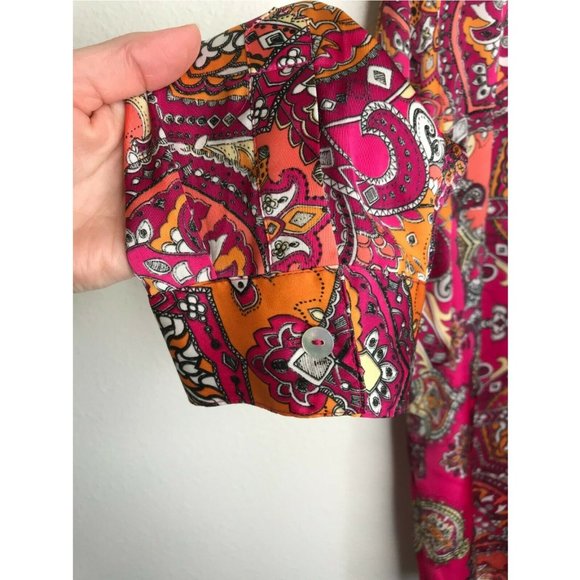 Chicos Boho Paisley Button Front Long sleeve Shirt - Picture 4 of 8